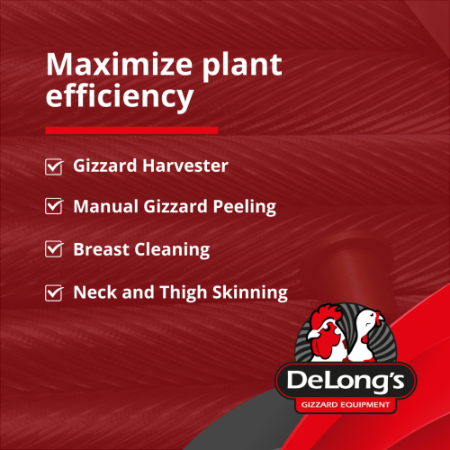 Maximize plant efficiency with replacement peeling rollers. We offer four types: Gizzard Harvester, Manual Gizzard Peeling, Breast Cleaning, and Neck and Thigh Skinning